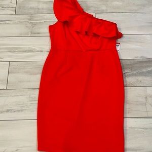 Orange cocktail party dress
